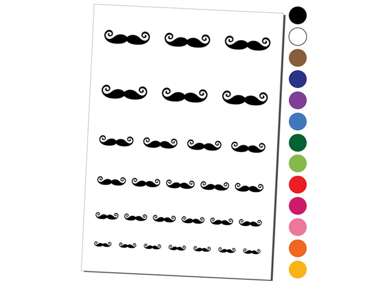 Imperial Mustache Moustache Silhouette Temporary Tattoo Water Resistant Fake Body Art Set Collection